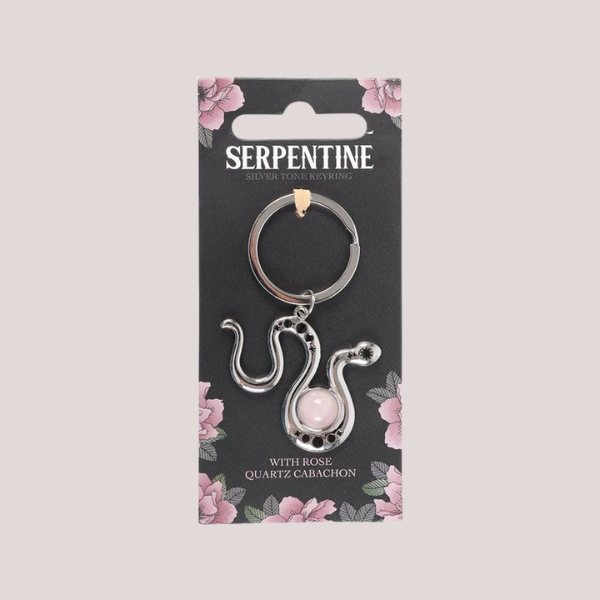 SERPENTINE ROSE QUARTZ KEYRING