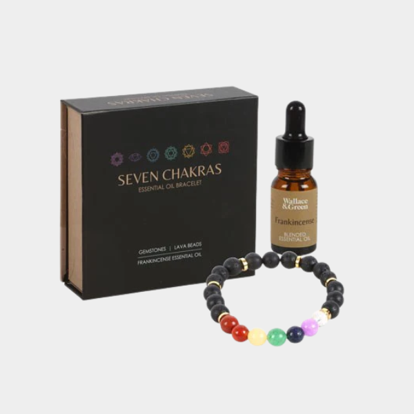 SEVEN CHAKRA BRACELET + ESSENTIAL OIL GIFT SET