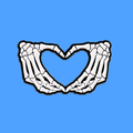 SKELETON HEART HANDS PIN