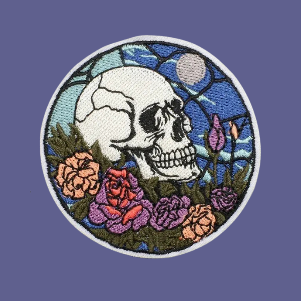 SKULL IN BLOOM PATCH