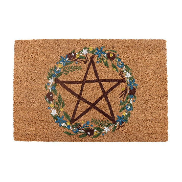 PENTAGRAM FLORAL WREATH DOORMAT