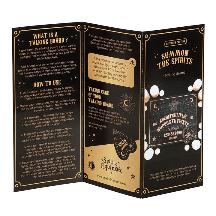 BLACK TALKING BOARD + PLANCHETTE