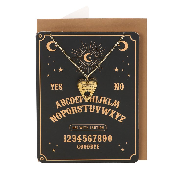 TALKING BOARD PLANCHETTE NECKLACE CARD