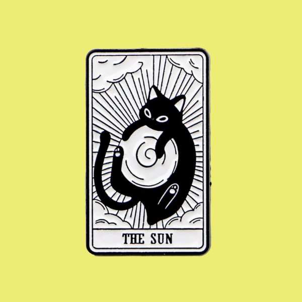 THE SUN BLACK CAT TAROT PIN