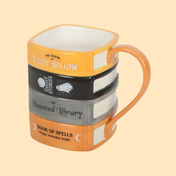 THE HAUNTED LIBRARY BOOK STACK MUG