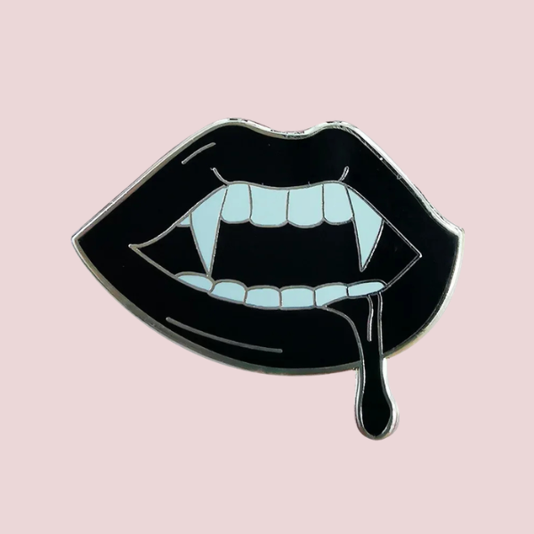 BLACK VAMPIRE TEETH PIN