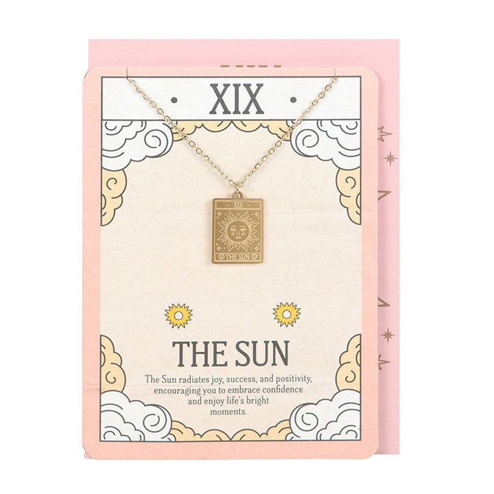 THE SUN VINTAGE TAROT NECKLACE CARD