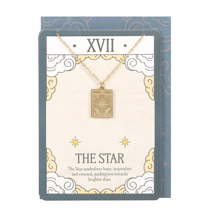 THE STAR VINTAGE TAROT NECKLACE CARD