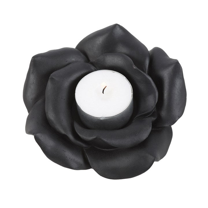 BLACK ROSE TEALIGHT CANDLE HOLDER