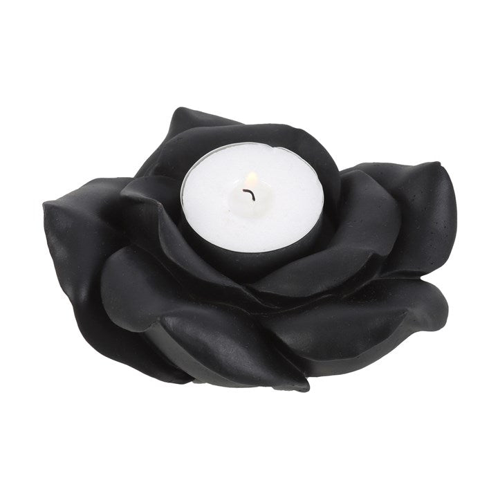 BLACK ROSE TEALIGHT CANDLE HOLDER