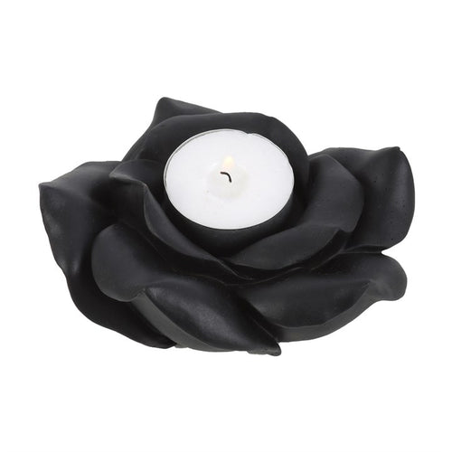 BLACK ROSE TEALIGHT CANDLE HOLDER