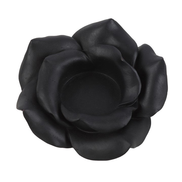 BLACK ROSE TEALIGHT CANDLE HOLDER