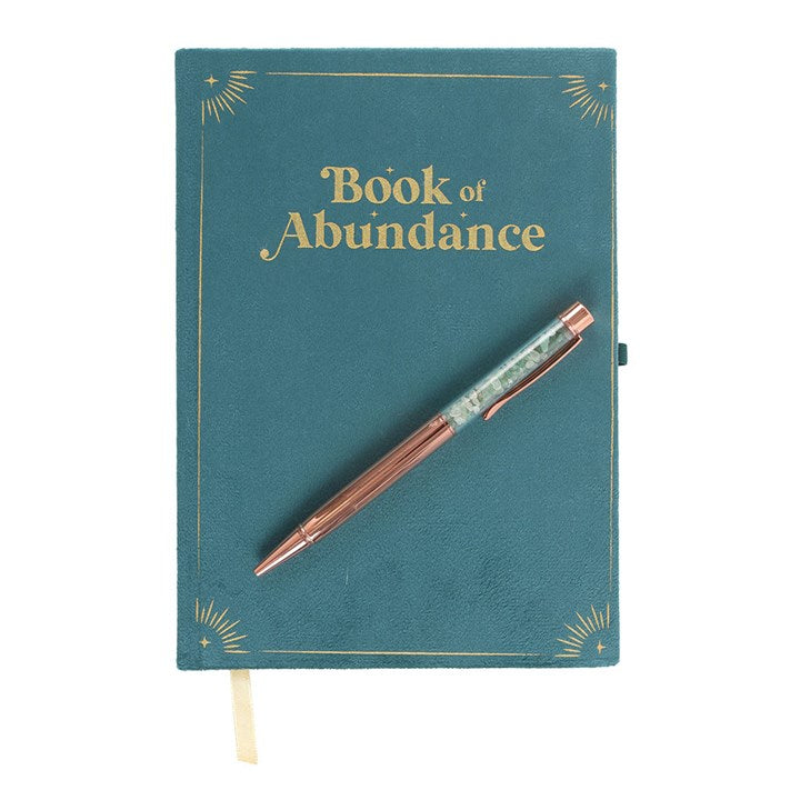 BOOK OF ABUNDANCE JOURNAL + GREEN AVENTURINE PEN