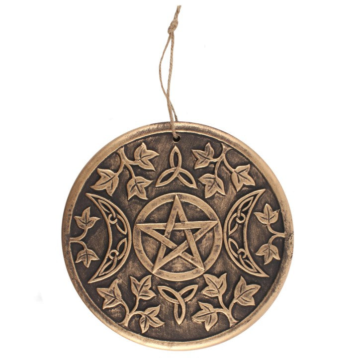 TRIPLE MOON TERRACOTTA HANGING PLAQUE