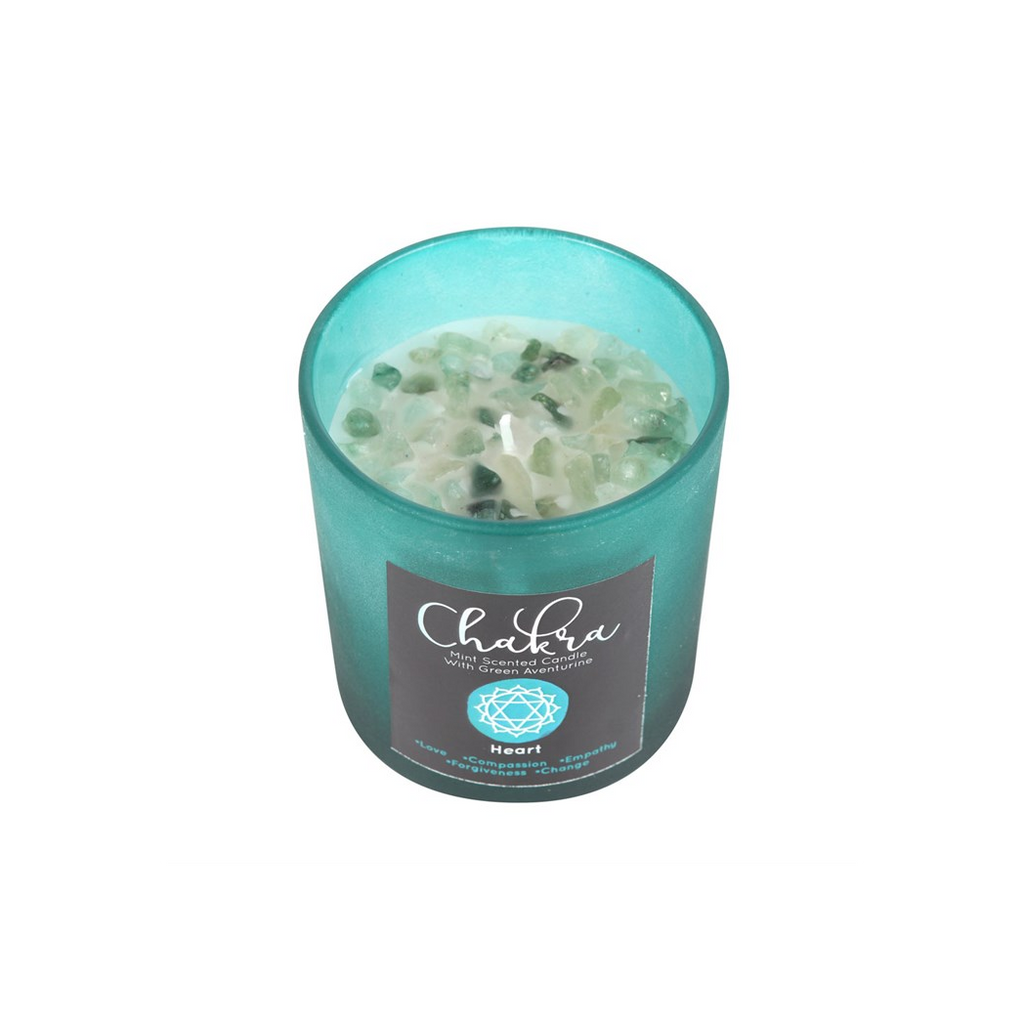 HEART CHAKRA CRYSTAL CANDLE