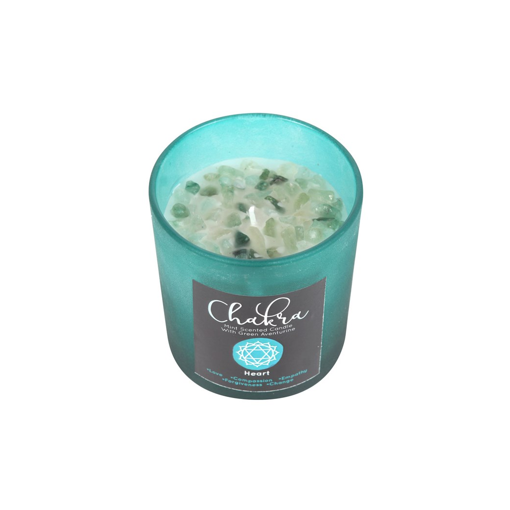HEART CHAKRA CRYSTAL CANDLE