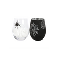 SPIDER WEB STEMLESS WINE GLASSES (SET OF 2)