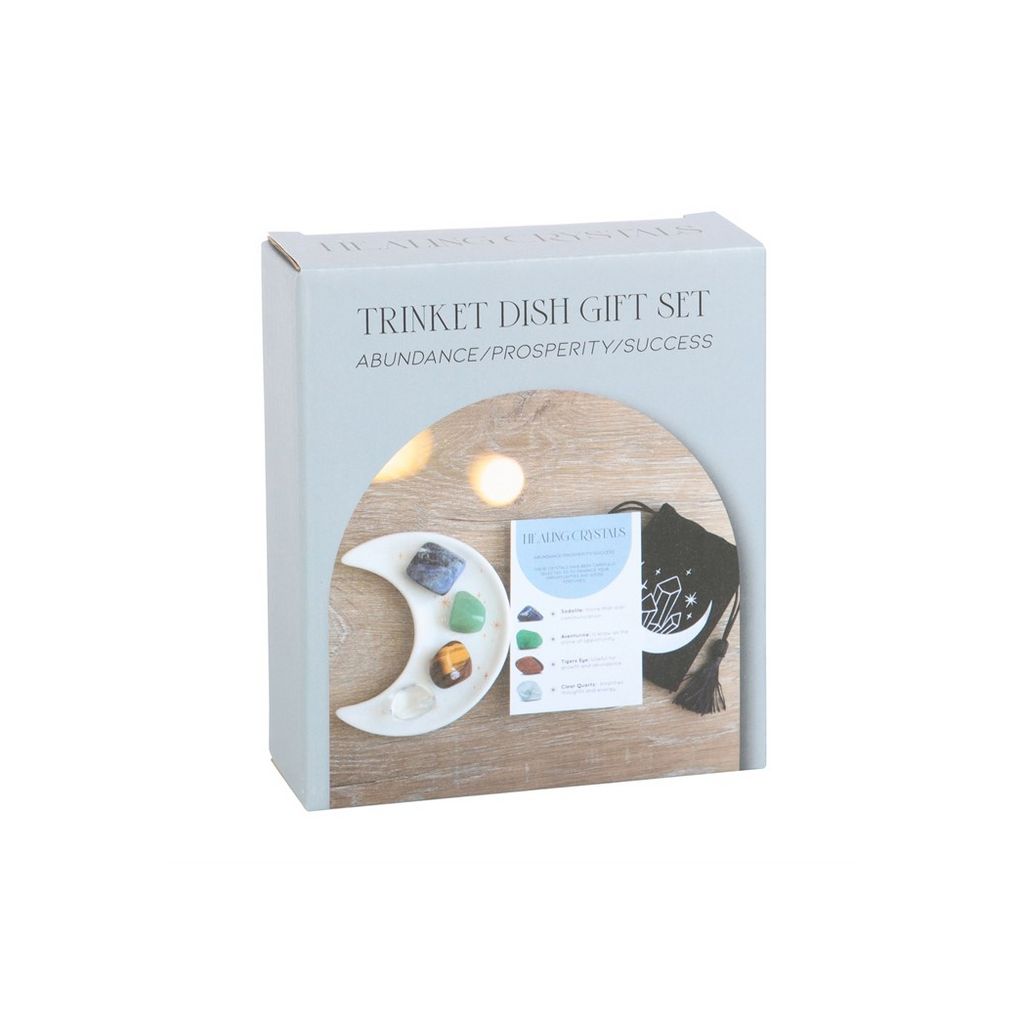 SUCCESS HEALING CRYSTAL SET + MOON TRINKET DISH