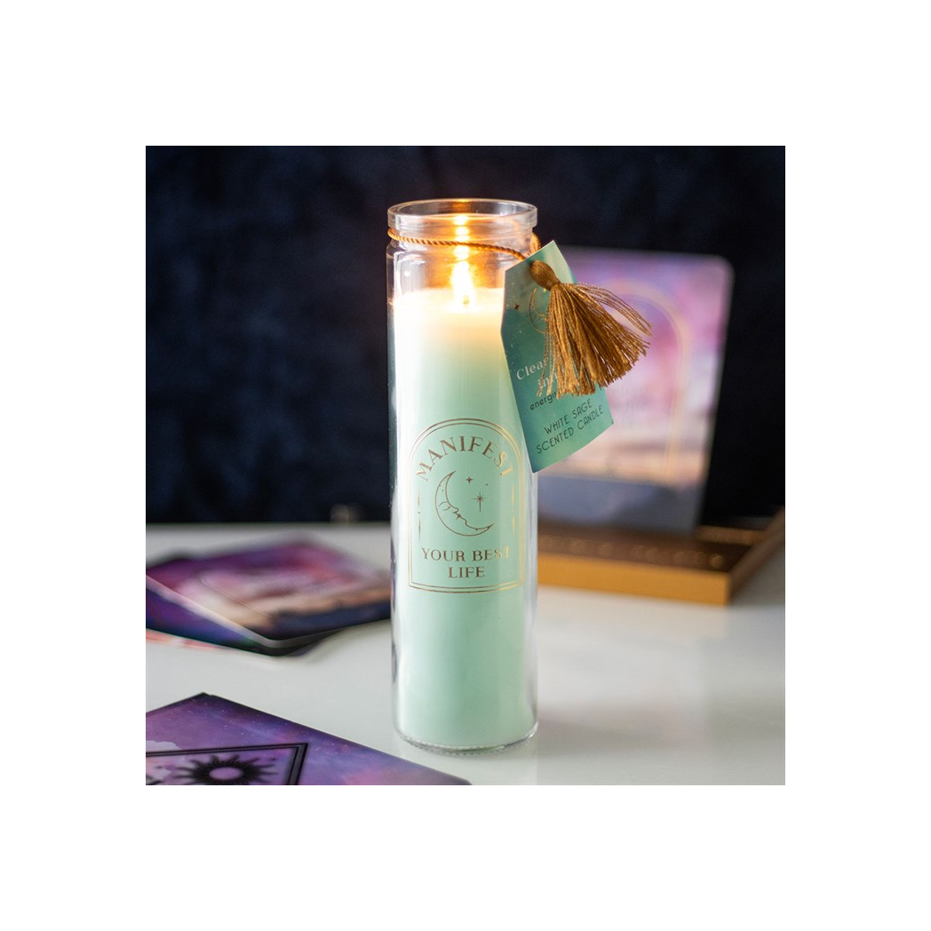 MANIFEST YOUR BEST LIFE CRYSTAL TUBE CANDLE