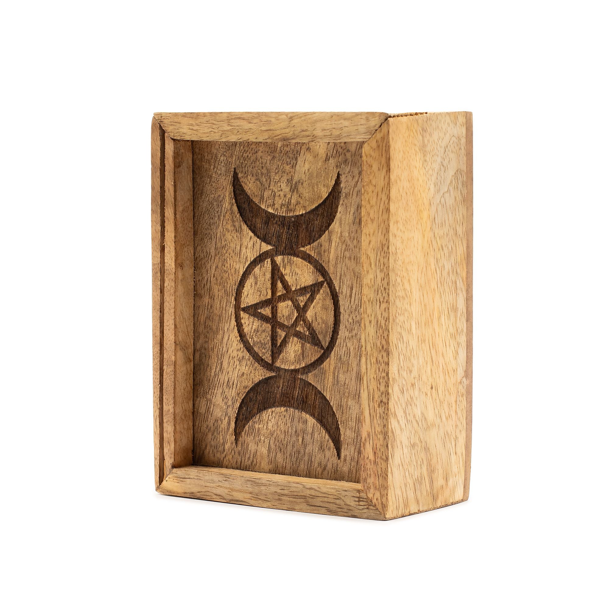 TRIPLE MOON PENTACLE TAROT CARD BOX + HOLDER