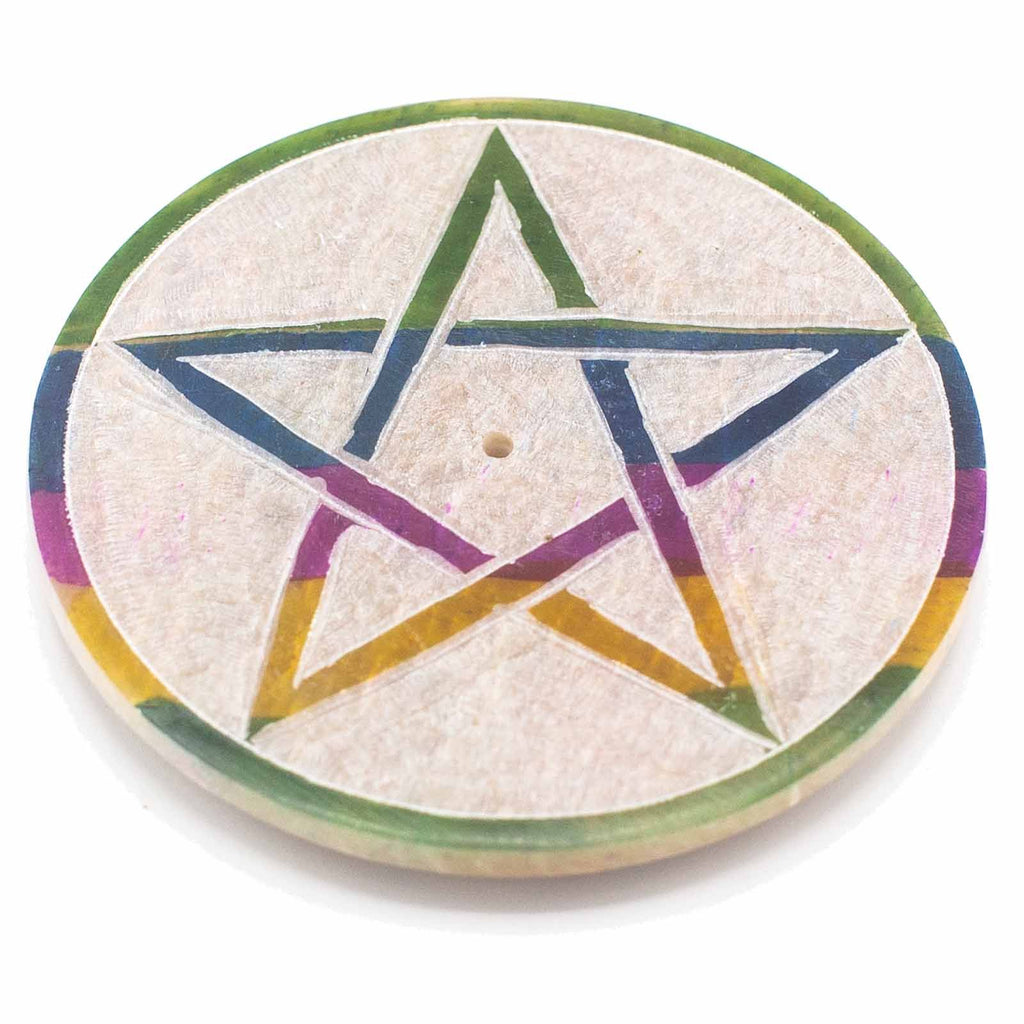 SOAPSTONE PENTAGON INCENSE HOLDER