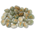 GREEN AVENTURINE RUNE STONE SET IN POUCH