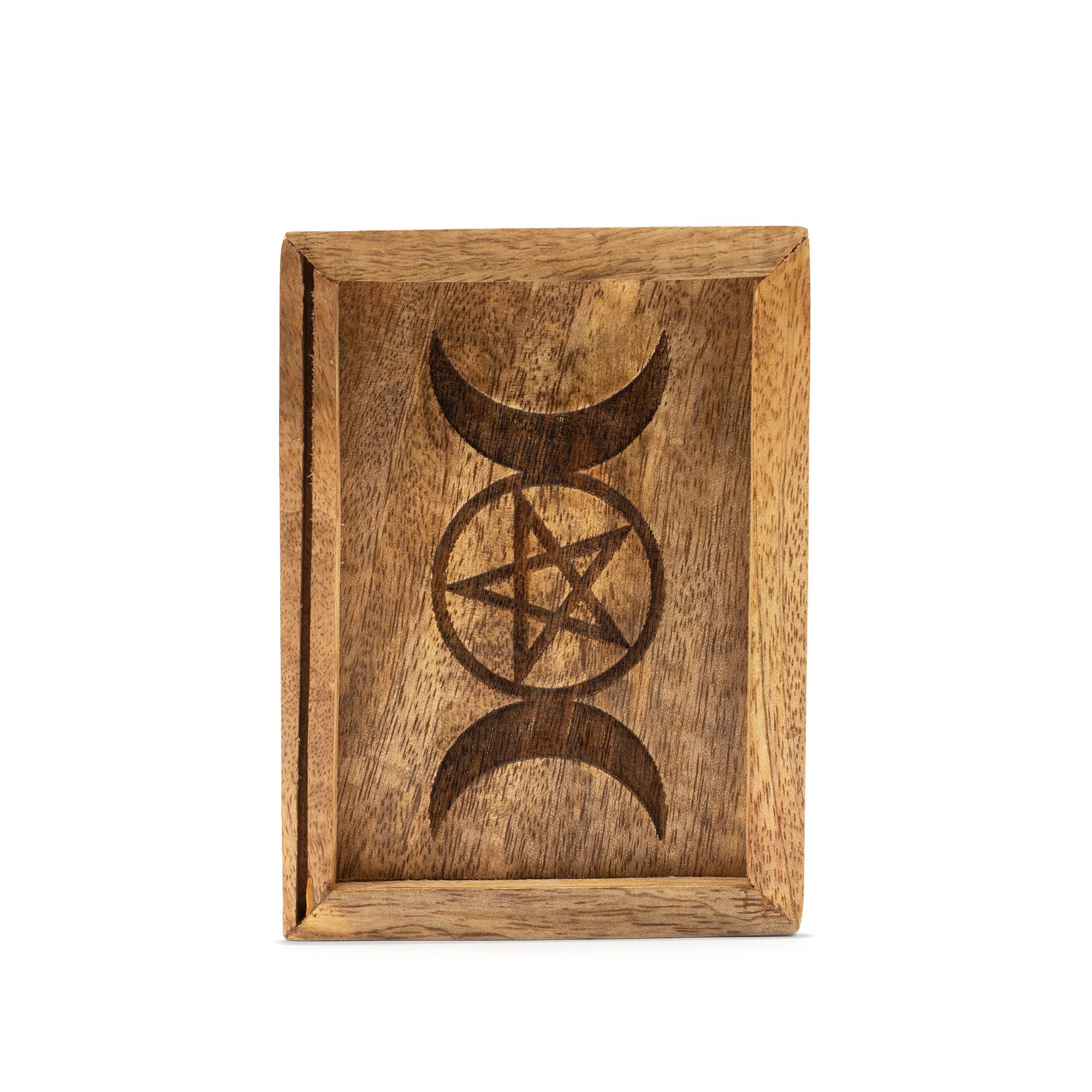 TRIPLE MOON PENTACLE TAROT CARD BOX + HOLDER
