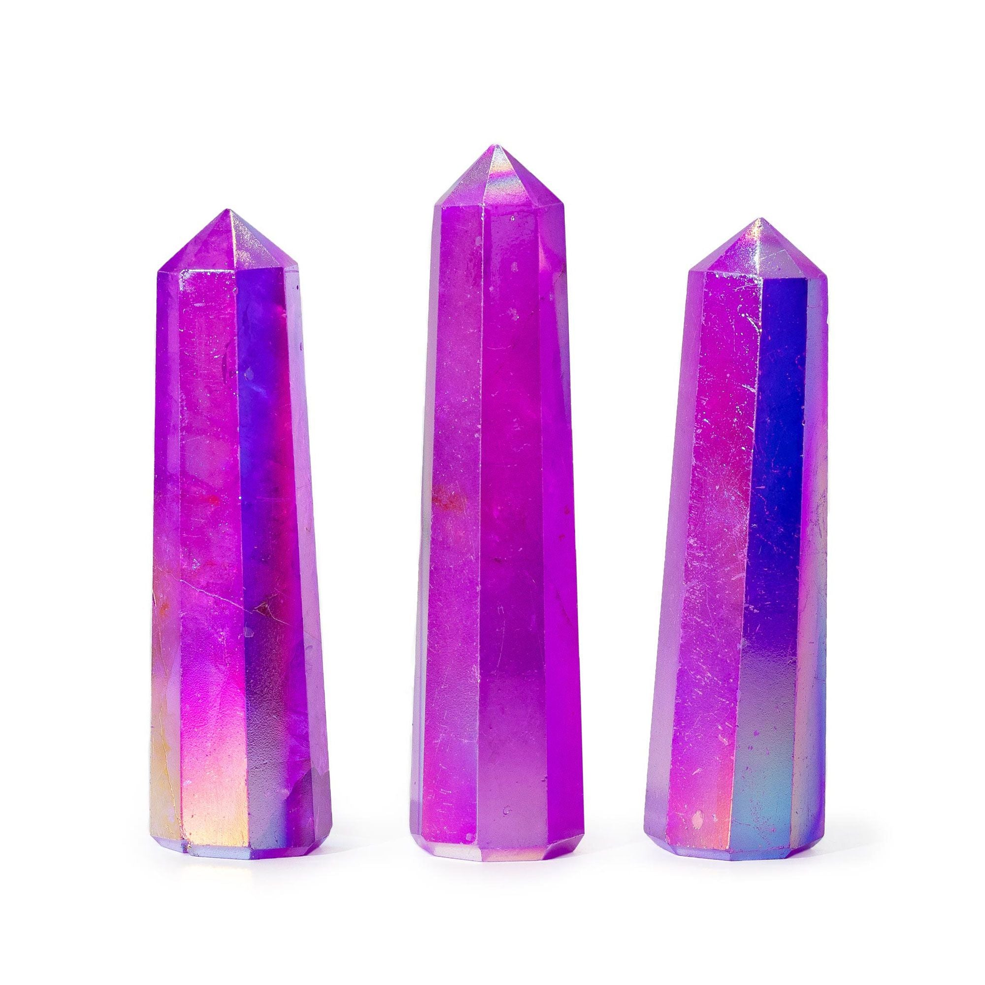 PURPLE AURORA CRYSTAL QUARTZ OBELISK POINT (9CM)