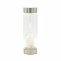 CLEAR QUARTZ CRYSTAL INFUSED GLASS WATER BOTTLE