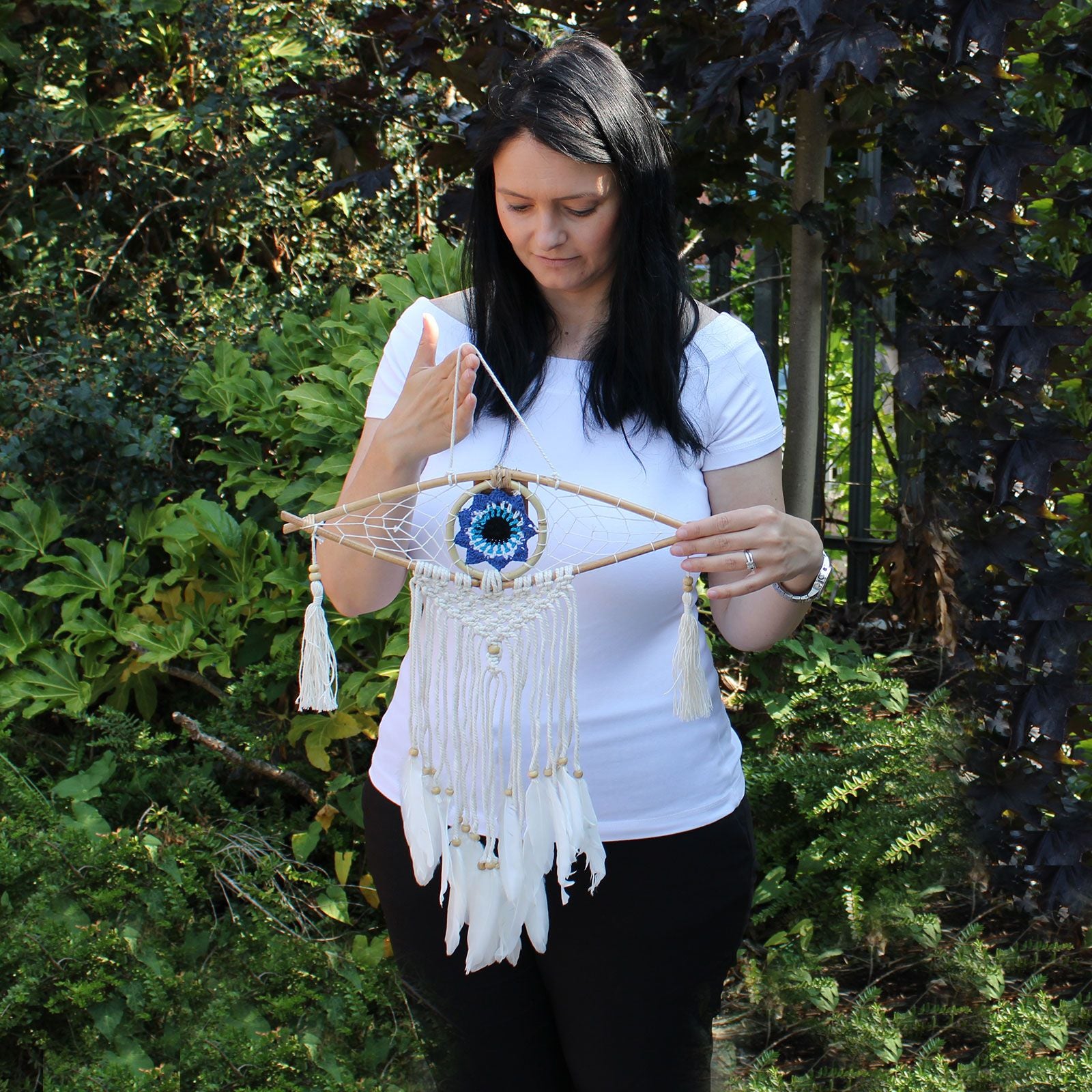 PROTECTION EVIL EYE FLOWER DREAMCATCHER
