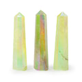 PALE GREEN AURORA CRYSTAL QUARTZ OBELISK POINT (9CM)