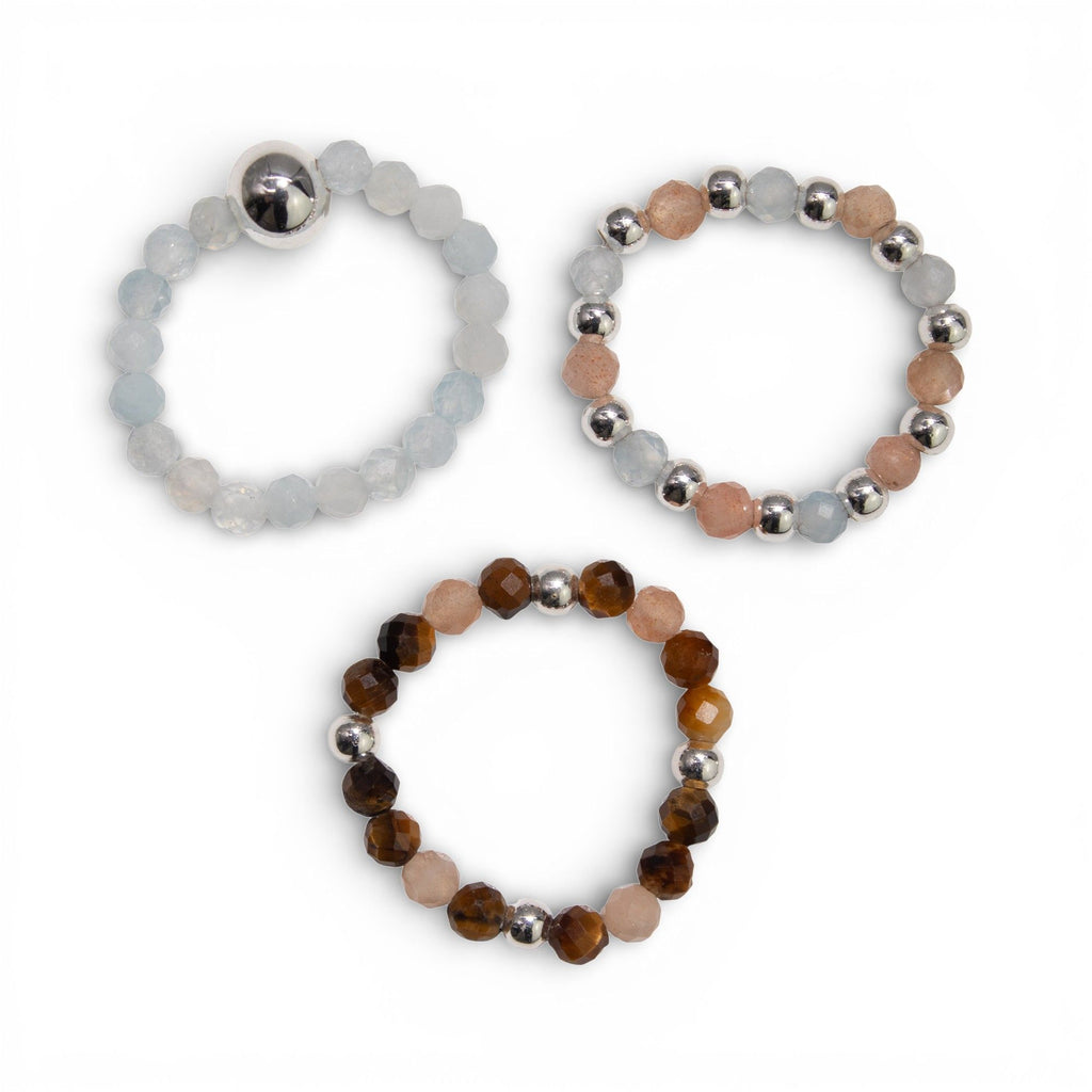 SEA SUNSET GEMSTONE RING SET