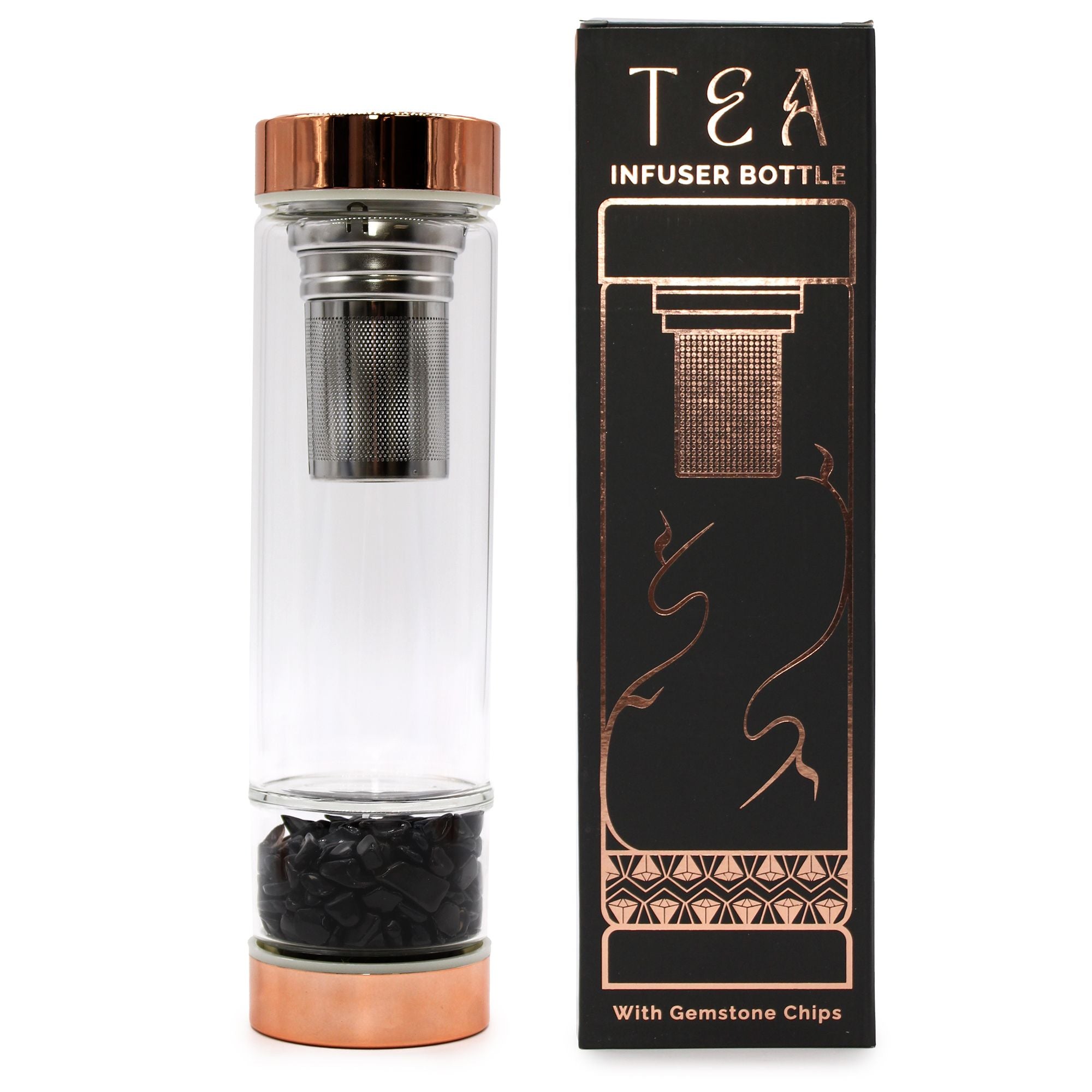 ONYX CRYSTAL TEA INFUSER BOTTLE