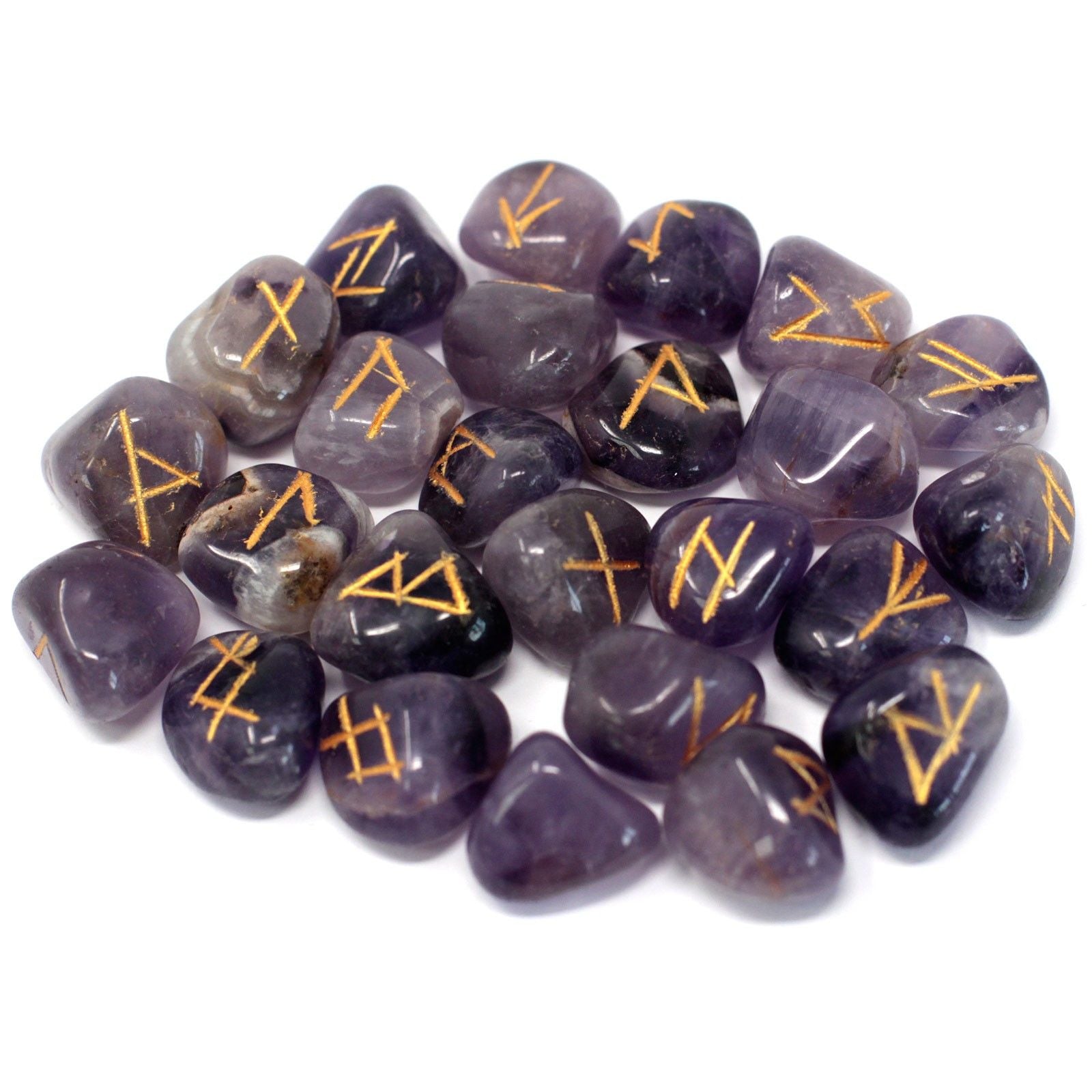 AMETHYST RUNE STONE SET IN POUCH