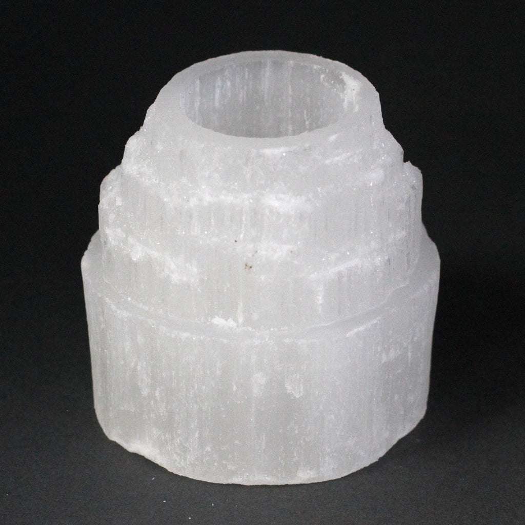 SELENITE MOUNTAIN CANDLE HOLDER (8CM)