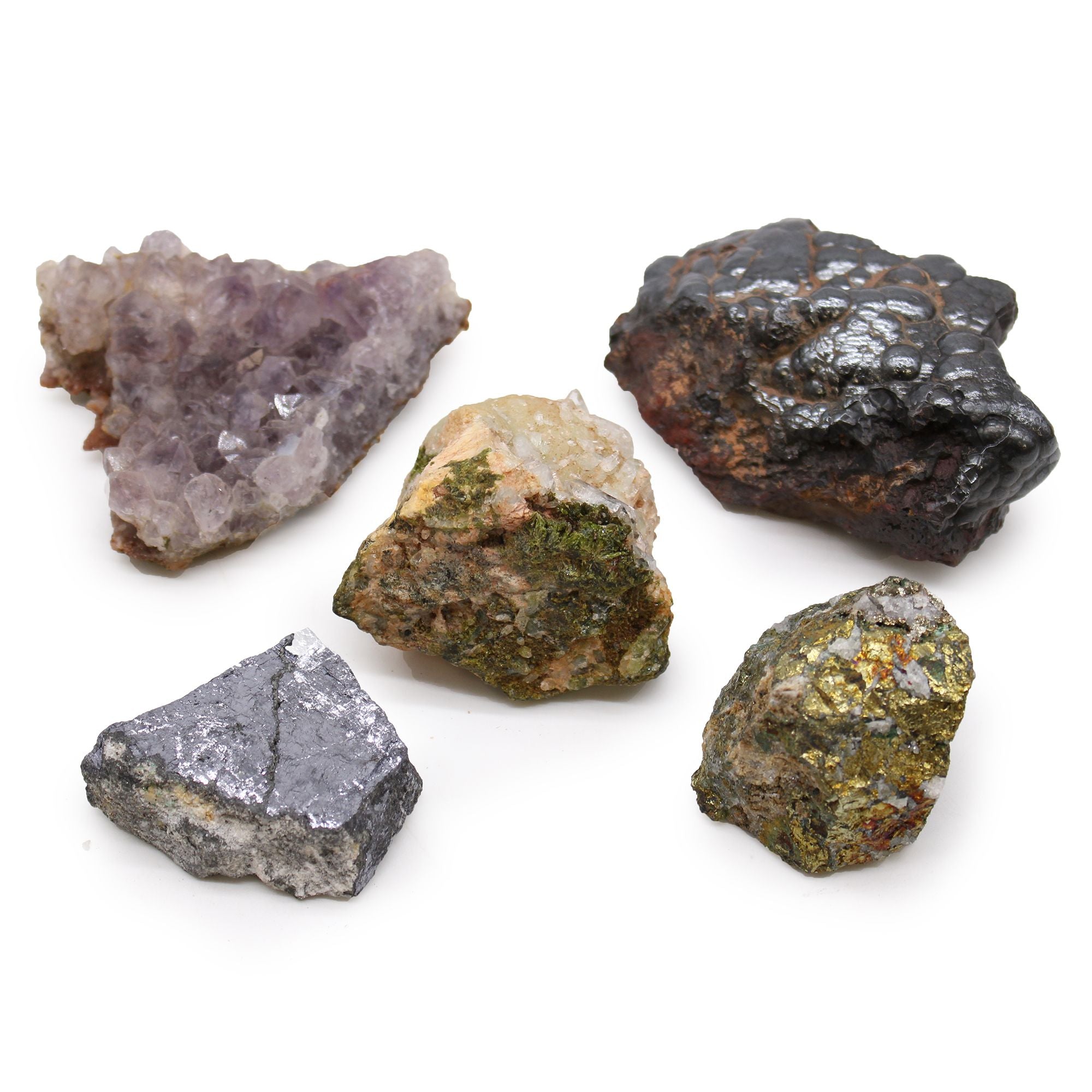 AMETHYST + EPIDOTE MINERAL COLLECTION