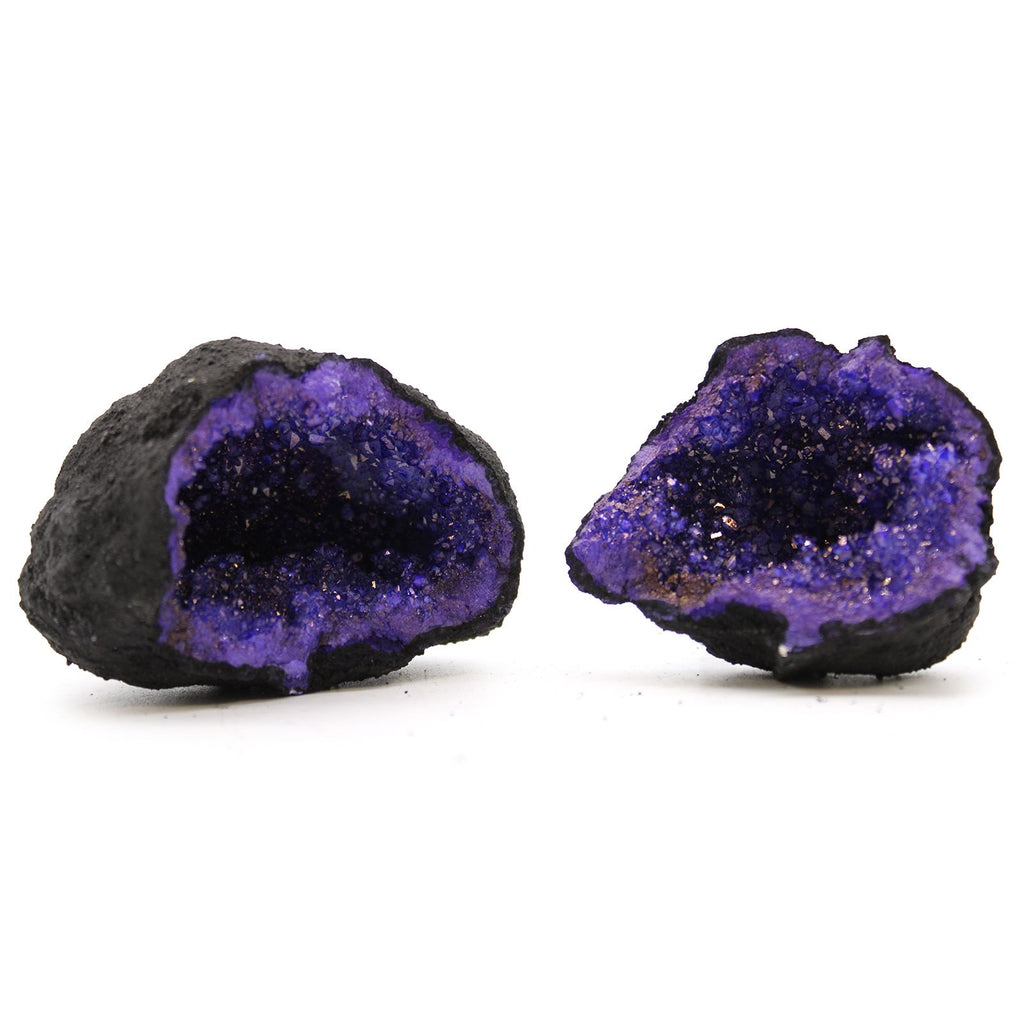BLACK + TURQUOISE + PURPLE CALCITE GEODE