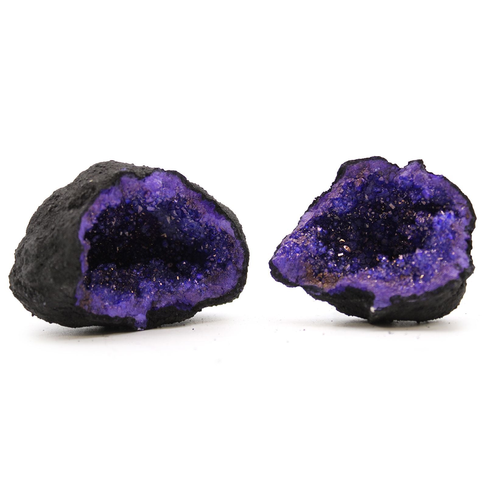 BLACK + TURQUOISE + PURPLE CALCITE GEODE