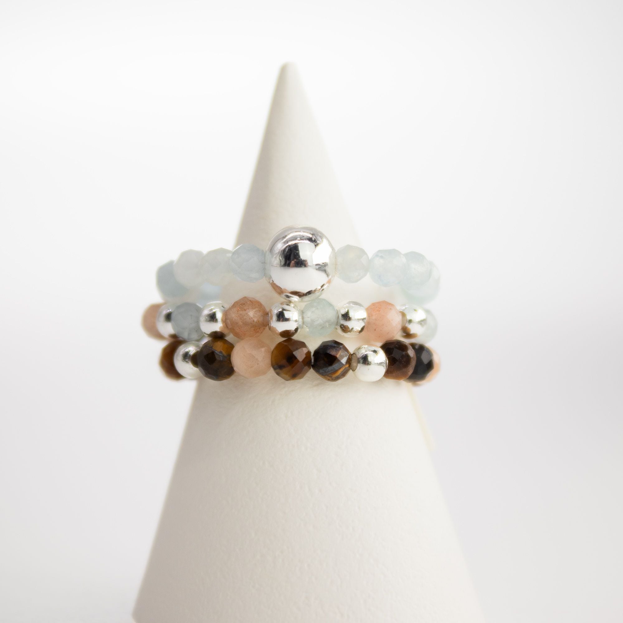 SEA SUNSET GEMSTONE RING SET