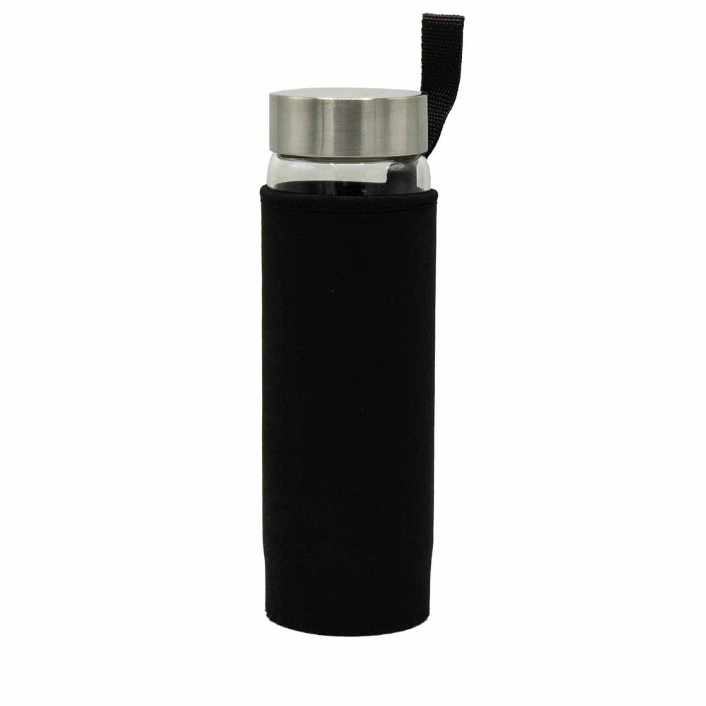 CLEAR QUARTZ CRYSTAL INFUSED GLASS WATER BOTTLE