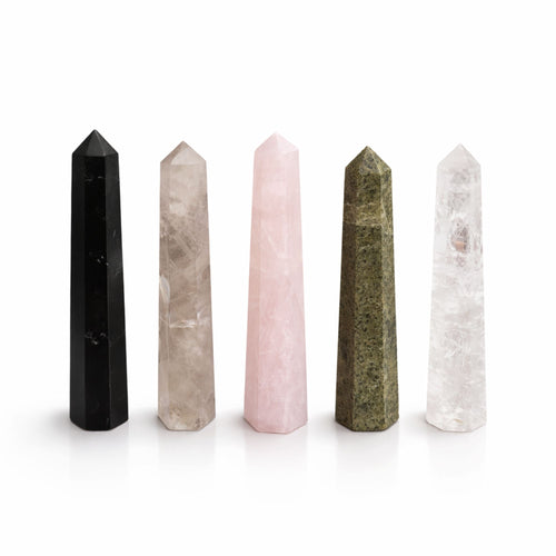 BLACK TOURMALINE SIX FACE OBELISK POINT (11CM)