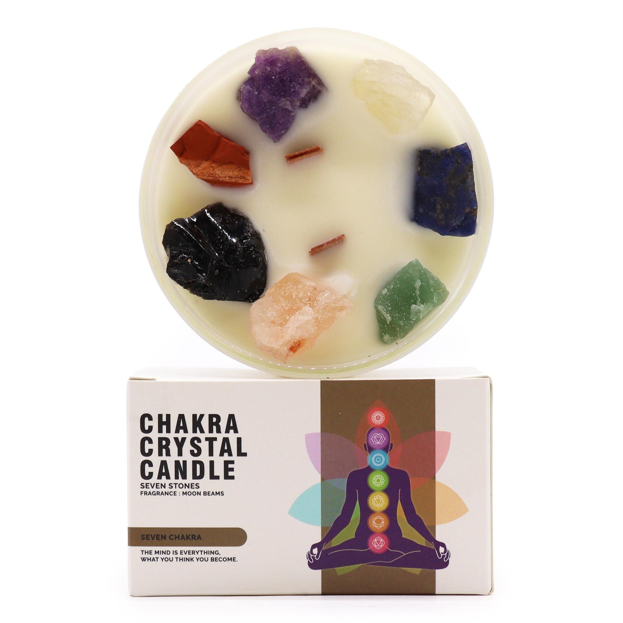 SEVEN CHAKRA CRYSTAL CANDLE
