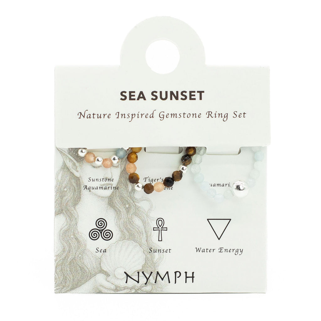 SEA SUNSET GEMSTONE RING SET