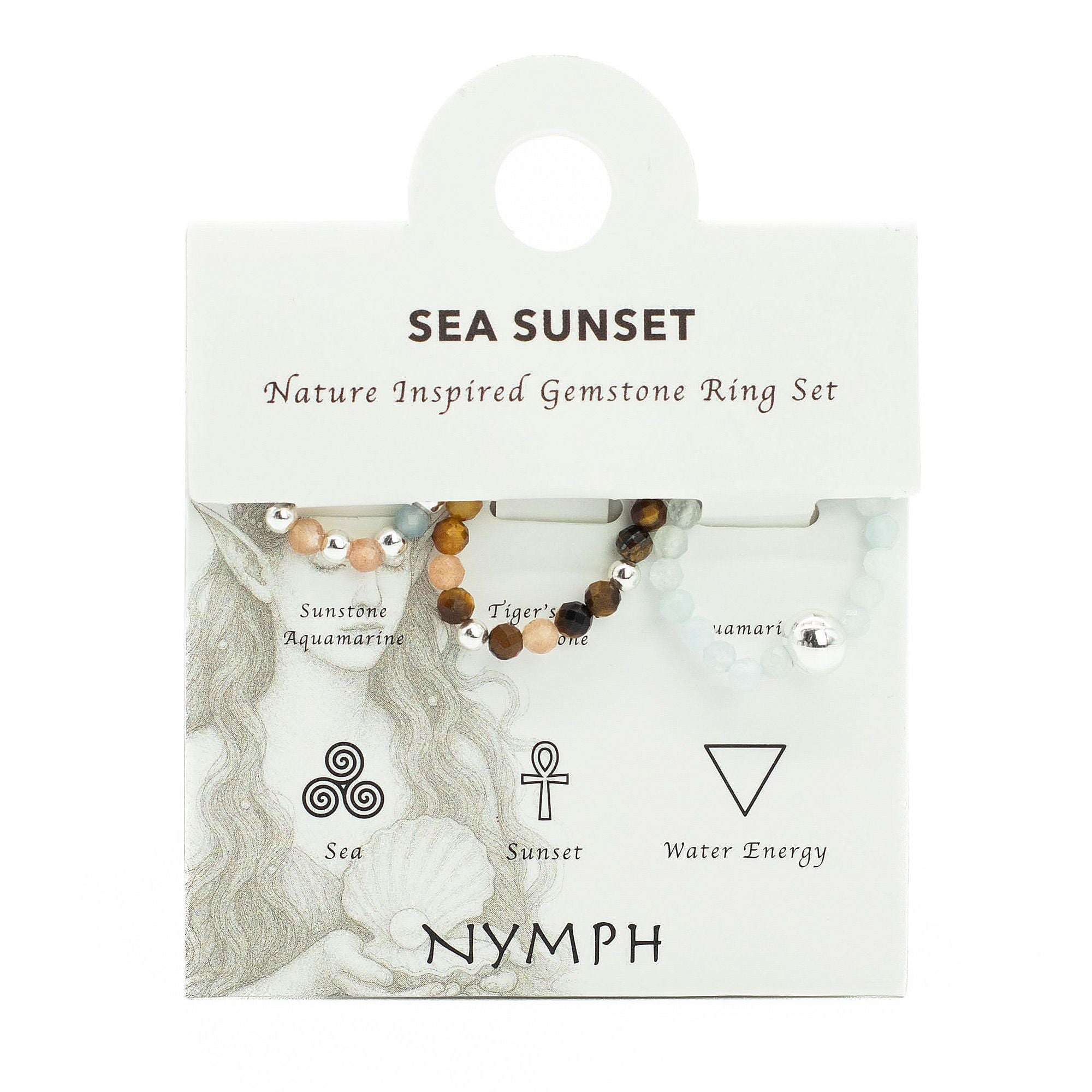 SEA SUNSET GEMSTONE RING SET
