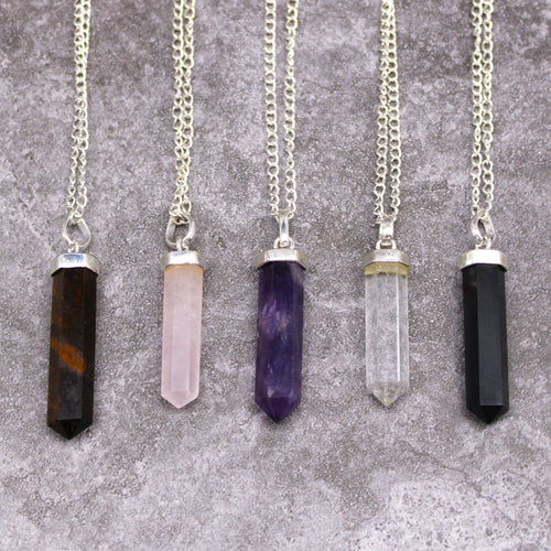 AMETHYST POINT PENDANT NECKLACE