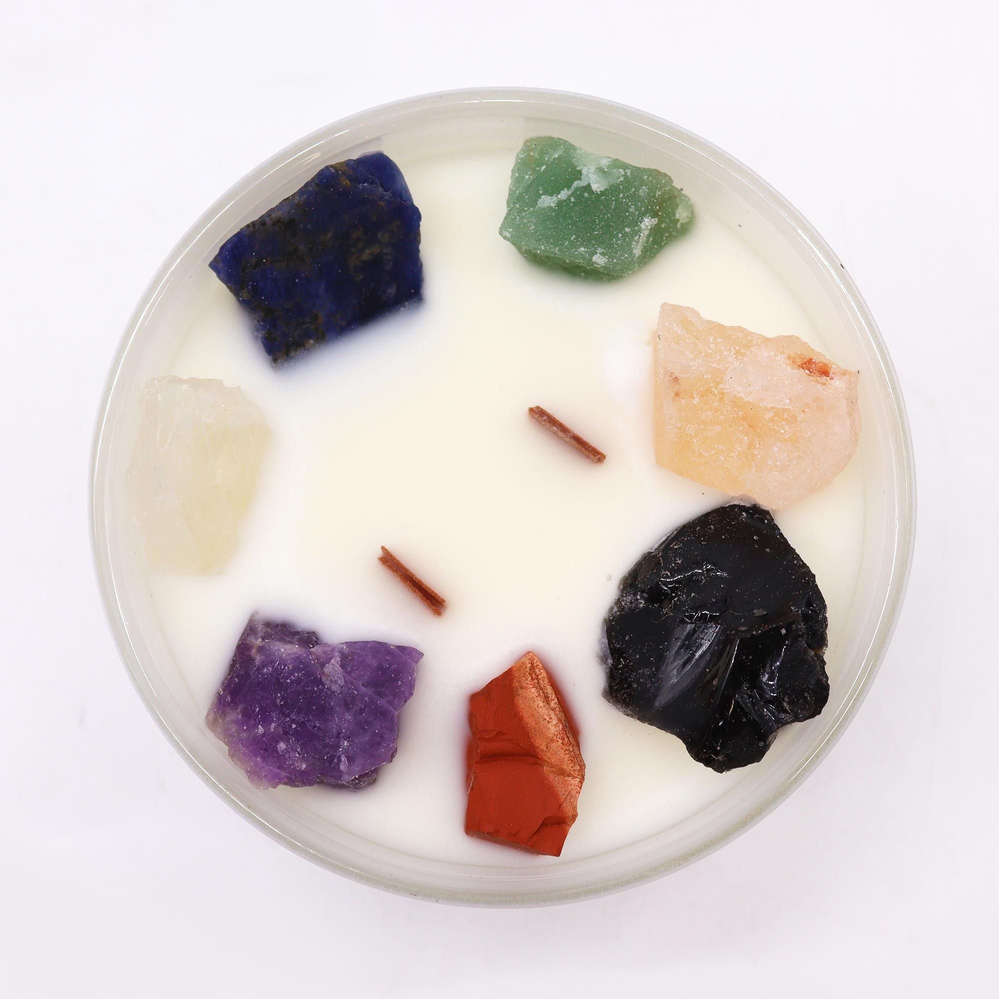 SEVEN CHAKRA CRYSTAL CANDLE