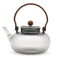 CHARCOAL RIBBED PEARL GLASS TEAPOT + INFUSER