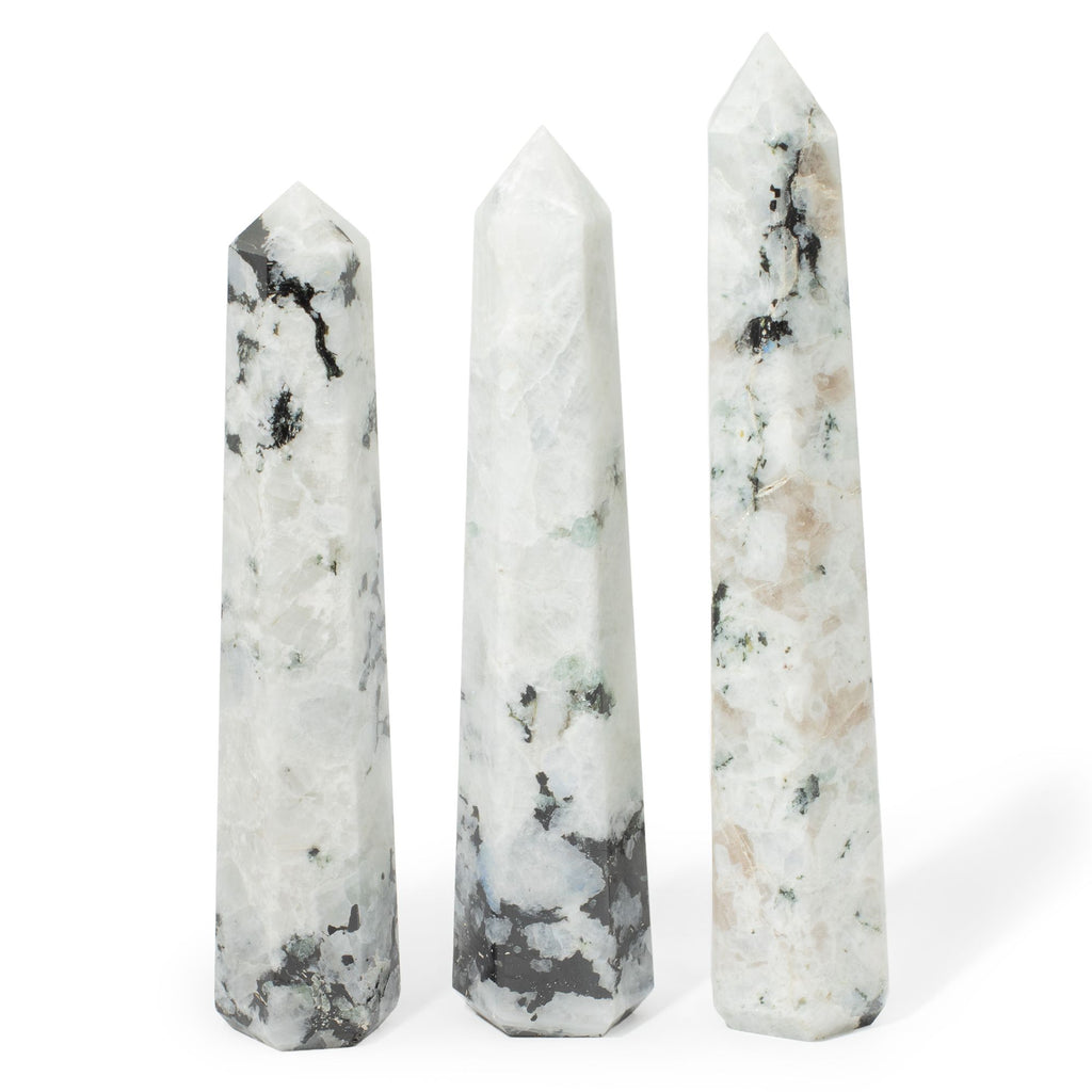 RAINBOW MOONSTONE SIX FACE OBELISK POINT (17CM)
