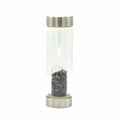AMETHYST CRYSTAL CHIP INFUSED GLASS WATER BOTTLE