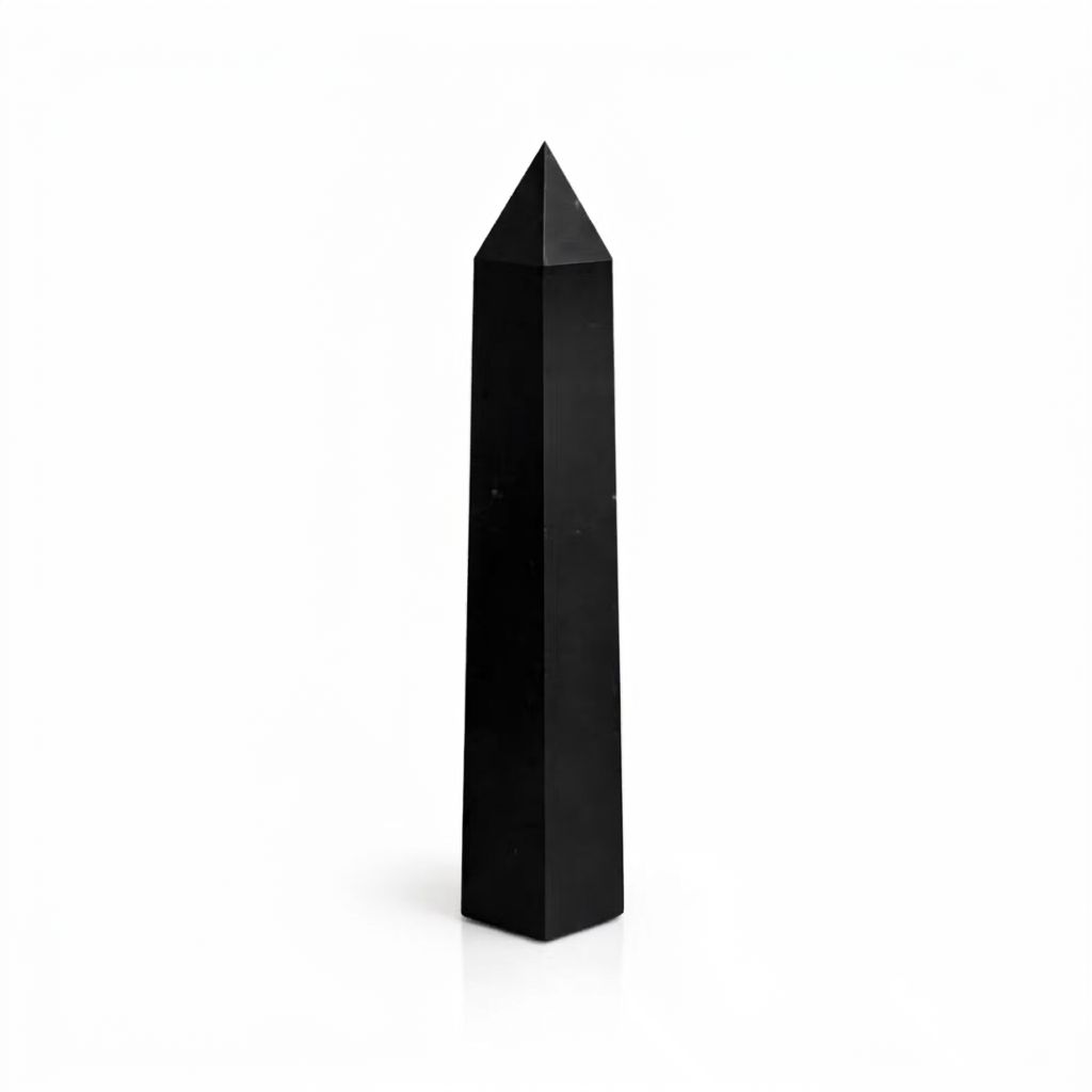 BLACK TOURMALINE SIX FACE OBELISK POINT (17CM)